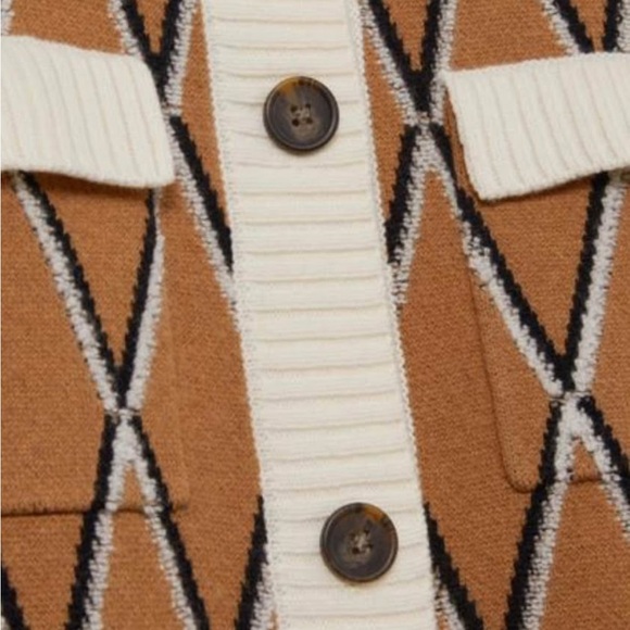 Reiss Tan and Cream Patterned Blazer - Picture 2 of 8